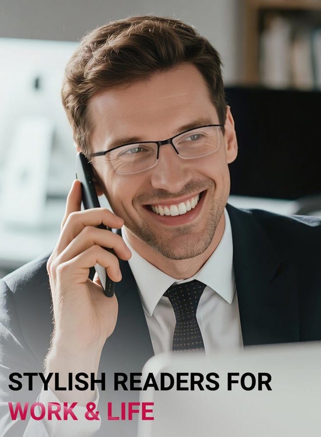 TERAISE 4PCS Fashion Anti-blue light Reading Glasses Men Women Computer Reader(2.25X) - Image 3
